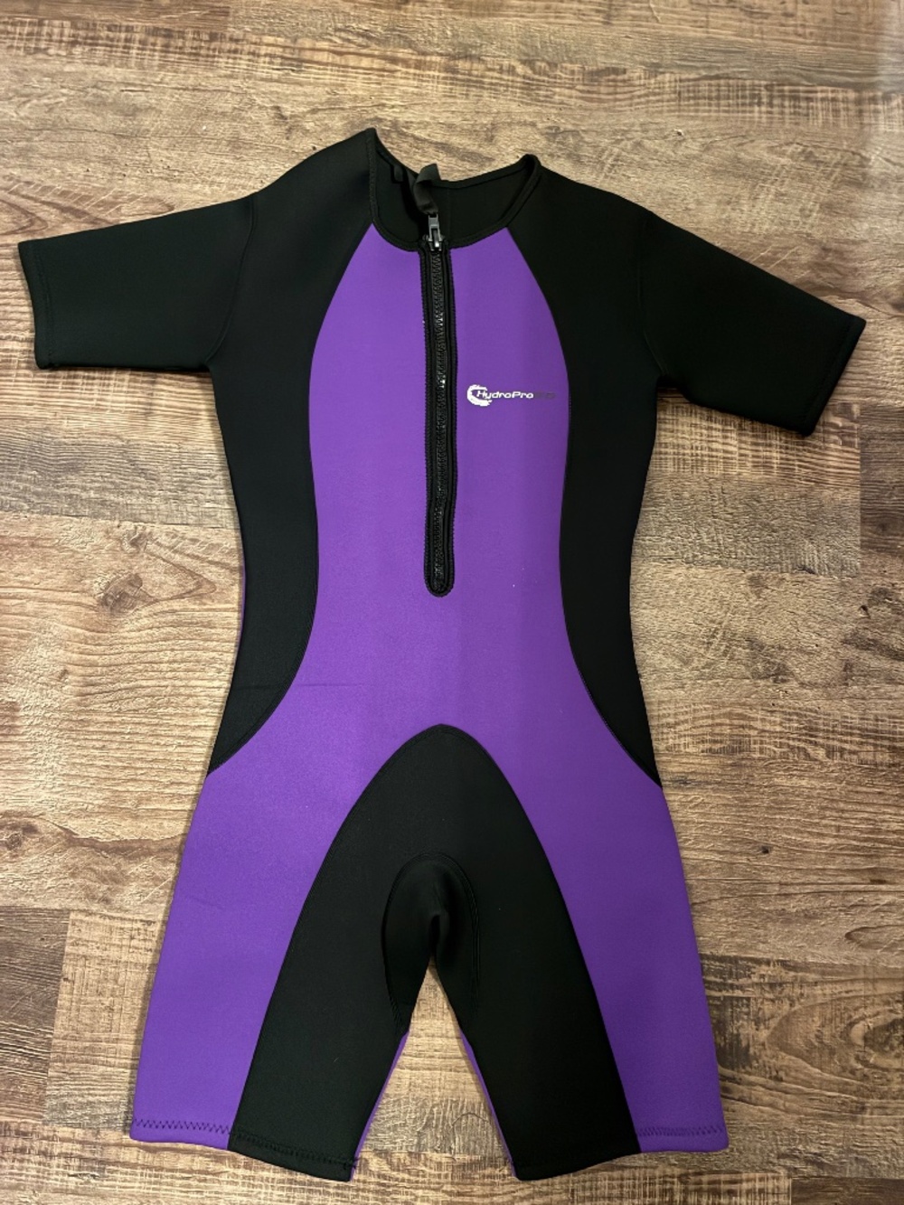 HydroPro 3.0 Shorty Wetsuit, Size L. Black and Purple. Watersports EUC